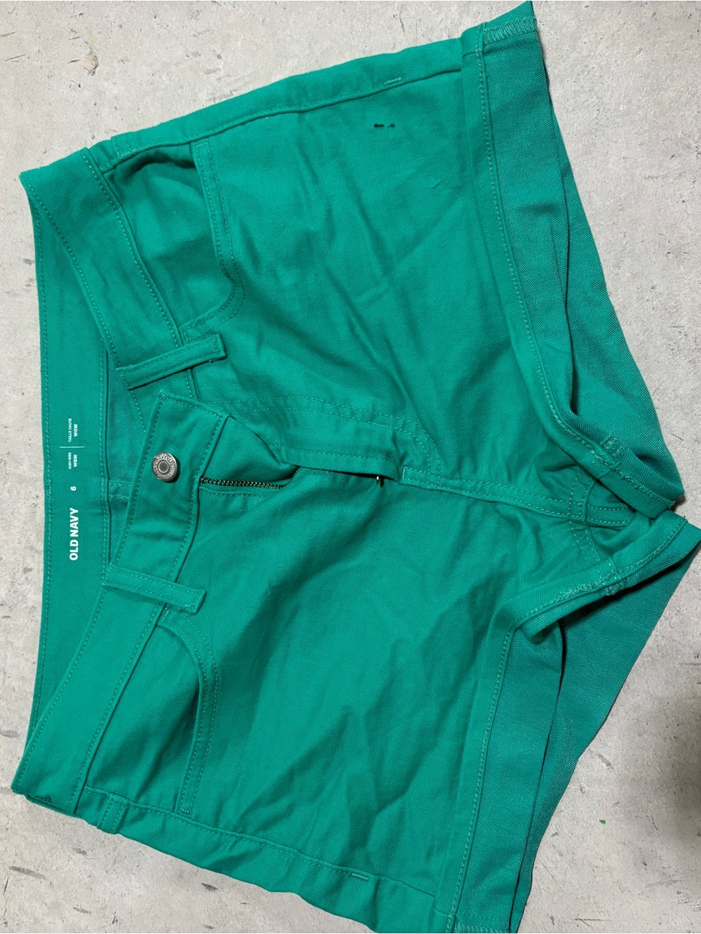 Old Navy Teal Green High-Waist Stretch Jean shorts